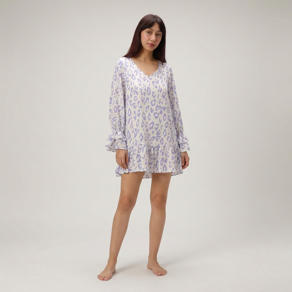 Leopard Print Ruffle Dress for Women - Lightweight Fabric, Casual Style, Perfect for Summer Outings and Parties