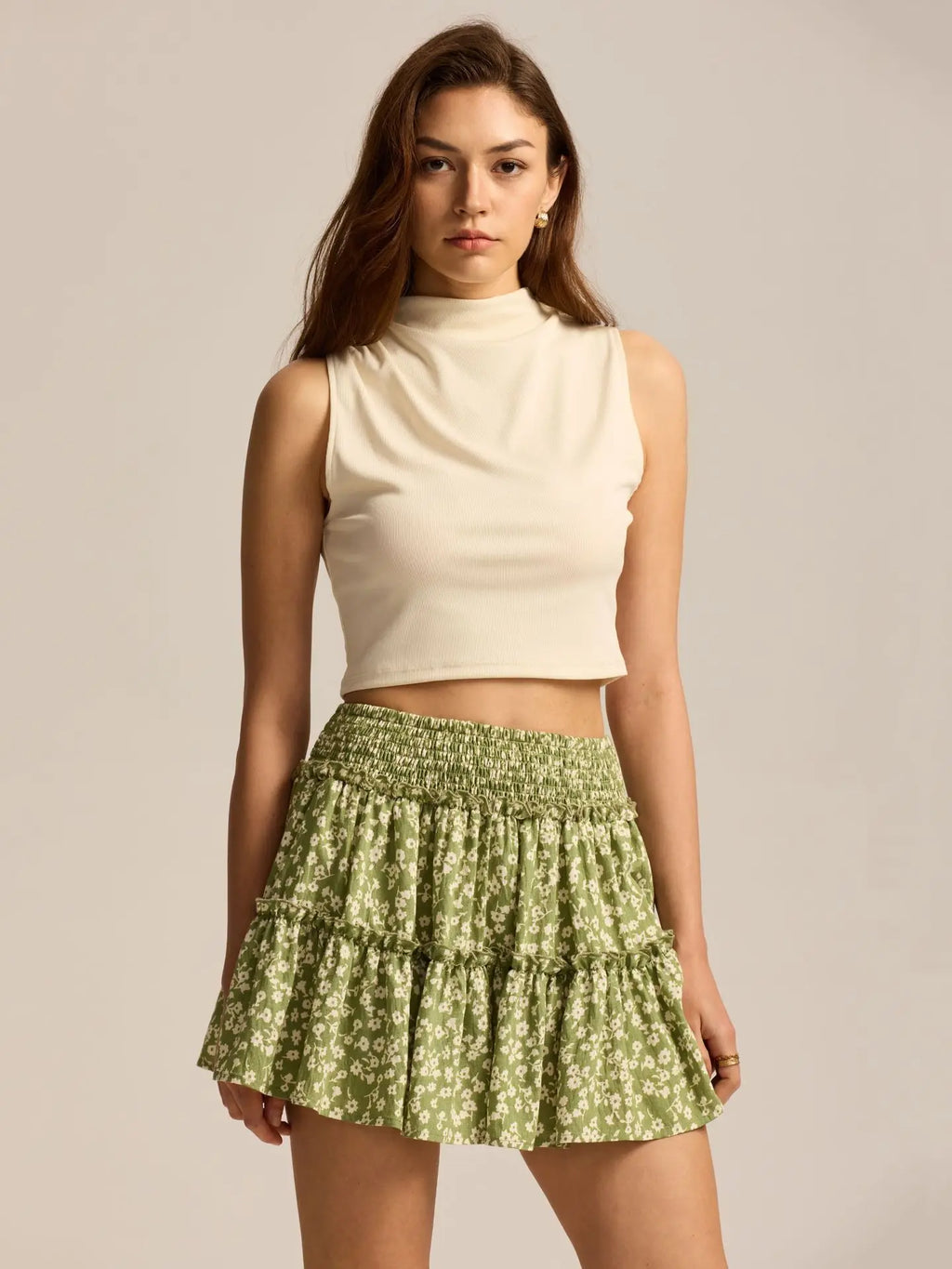 Leopard Print Ruffle Skirt - Lightweight Fabric - Casual Wear - Women's Fashion Skirt - Available in Multiple Sizes