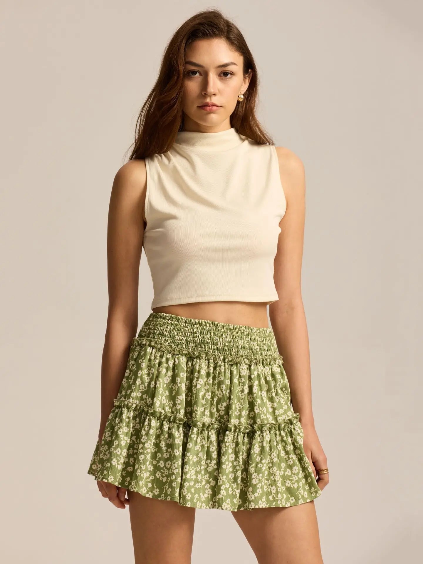 Leopard Print Ruffle Skirt - Lightweight Fabric - Casual Wear - Women's Fashion Skirt - Available in Multiple Sizes