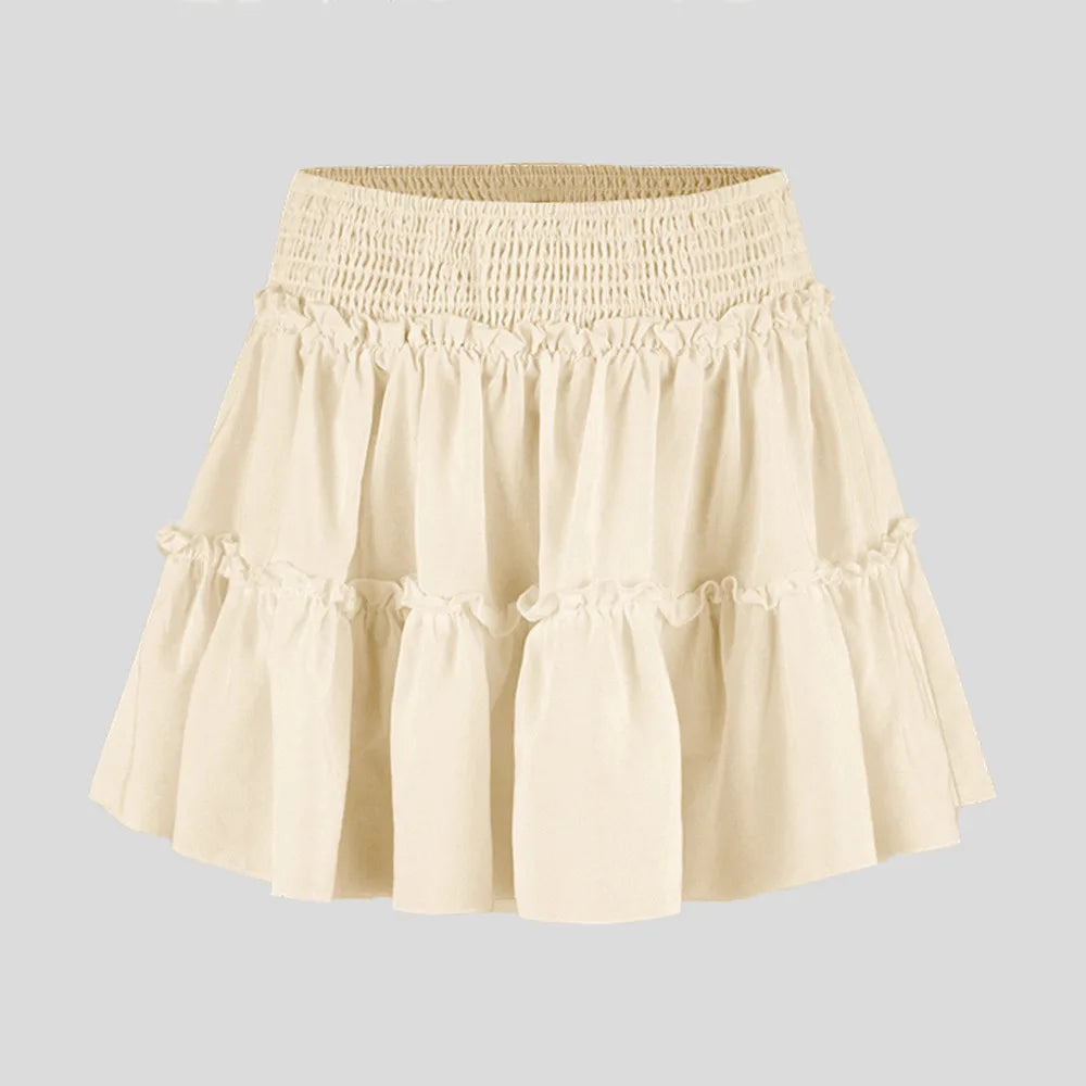 Leopard Print Ruffle Skirt - Lightweight Fabric - Casual Wear - Women's Fashion Skirt - Available in Multiple Sizes