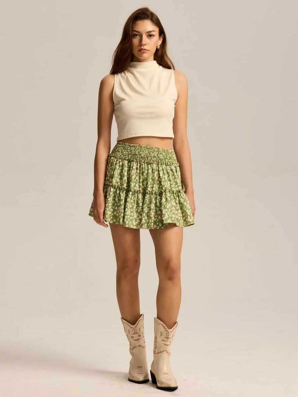 Leopard Print Ruffle Skirt - Lightweight Fabric - Casual Wear - Women's Fashion Skirt - Available in Multiple Sizes