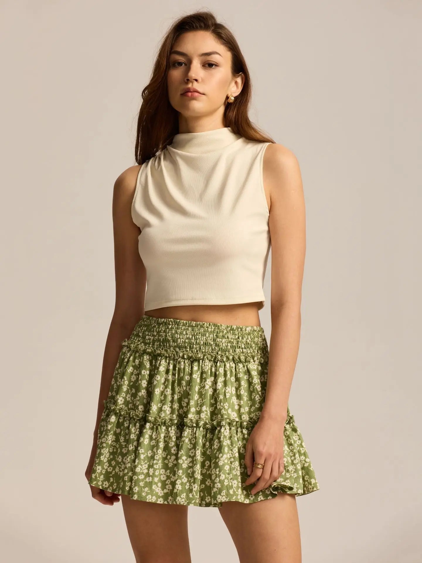 Leopard Print Ruffle Skirt - Lightweight Fabric - Casual Wear - Women's Fashion Skirt - Available in Multiple Sizes