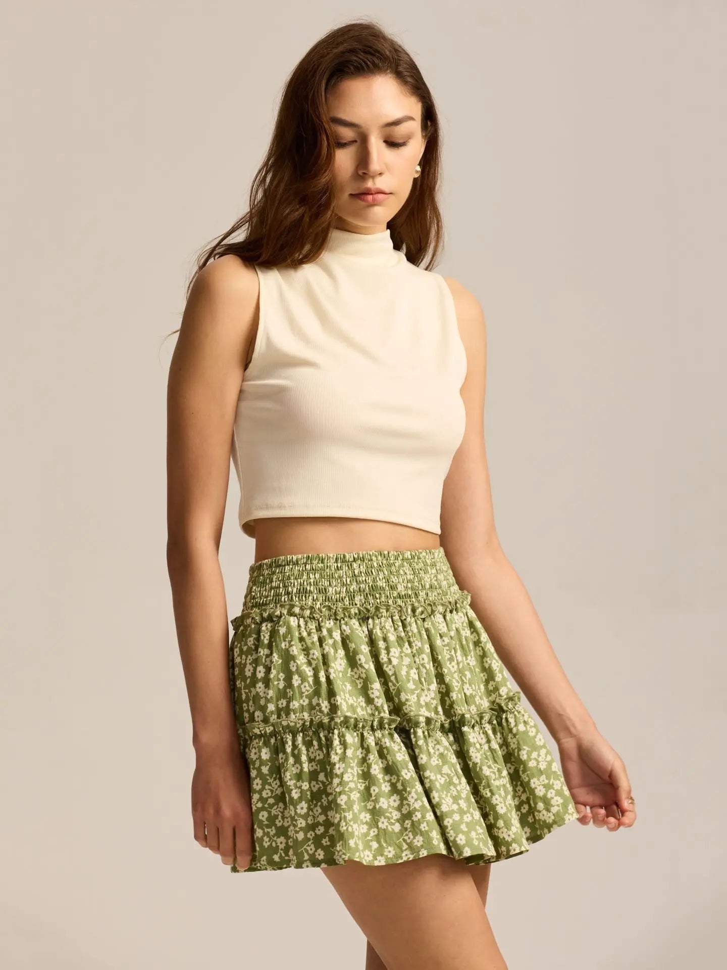 Leopard Print Ruffle Skirt - Lightweight Fabric - Casual Wear - Women's Fashion Skirt - Available in Multiple Sizes