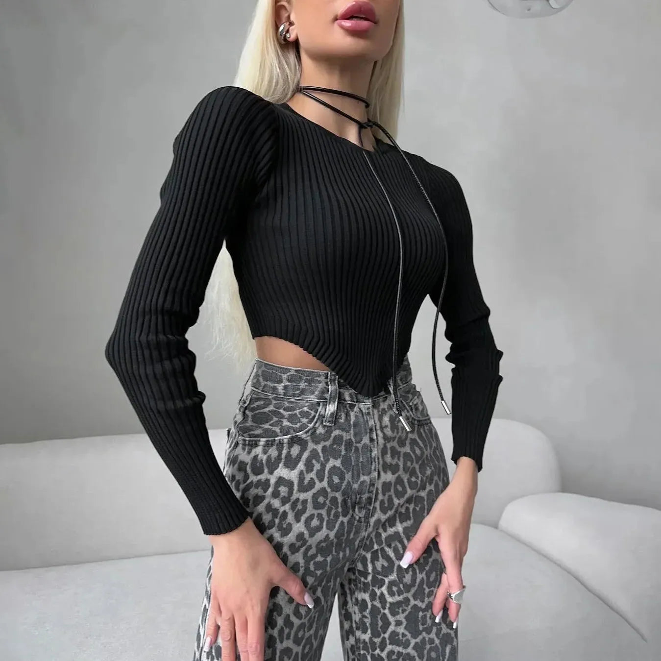 Leopard Print Straight Leg Jeans for Women - Stylish Casual Denim Pants - Versatile Everyday Wear