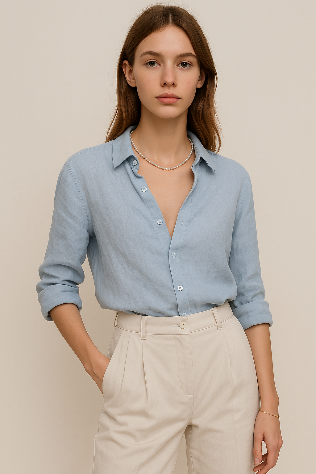 Linen Blouse for Women - Casual Lightweight Top with Short Sleeves - Perfect for Everyday Wear