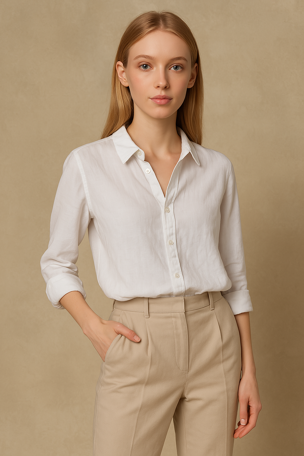 Linen Blouse for Women - Casual Lightweight Top with Short Sleeves - Perfect for Everyday Wear