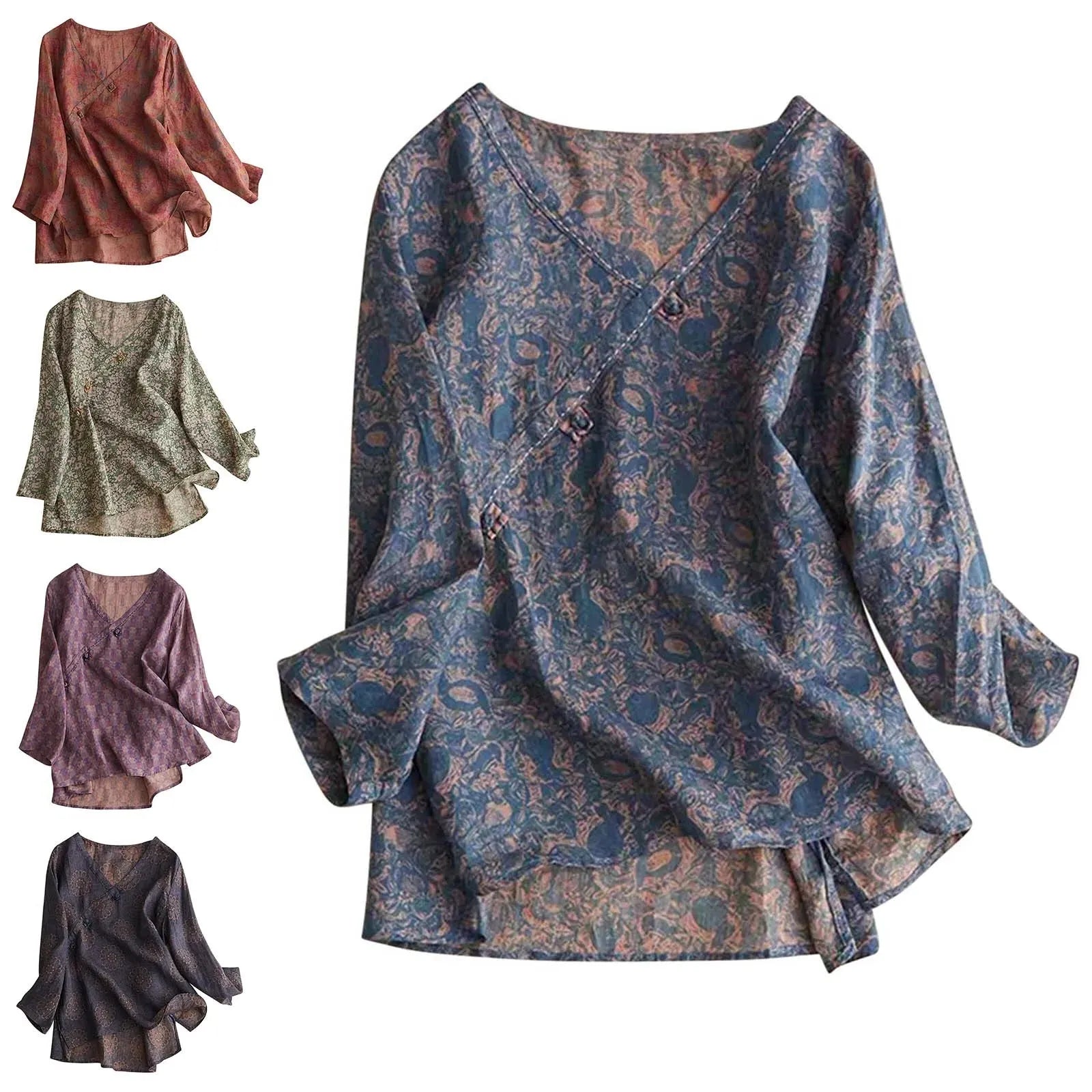 Linen Crosswrap Blouse for Women - Lightweight, Stylish Top for Casual or Dressy Occasions