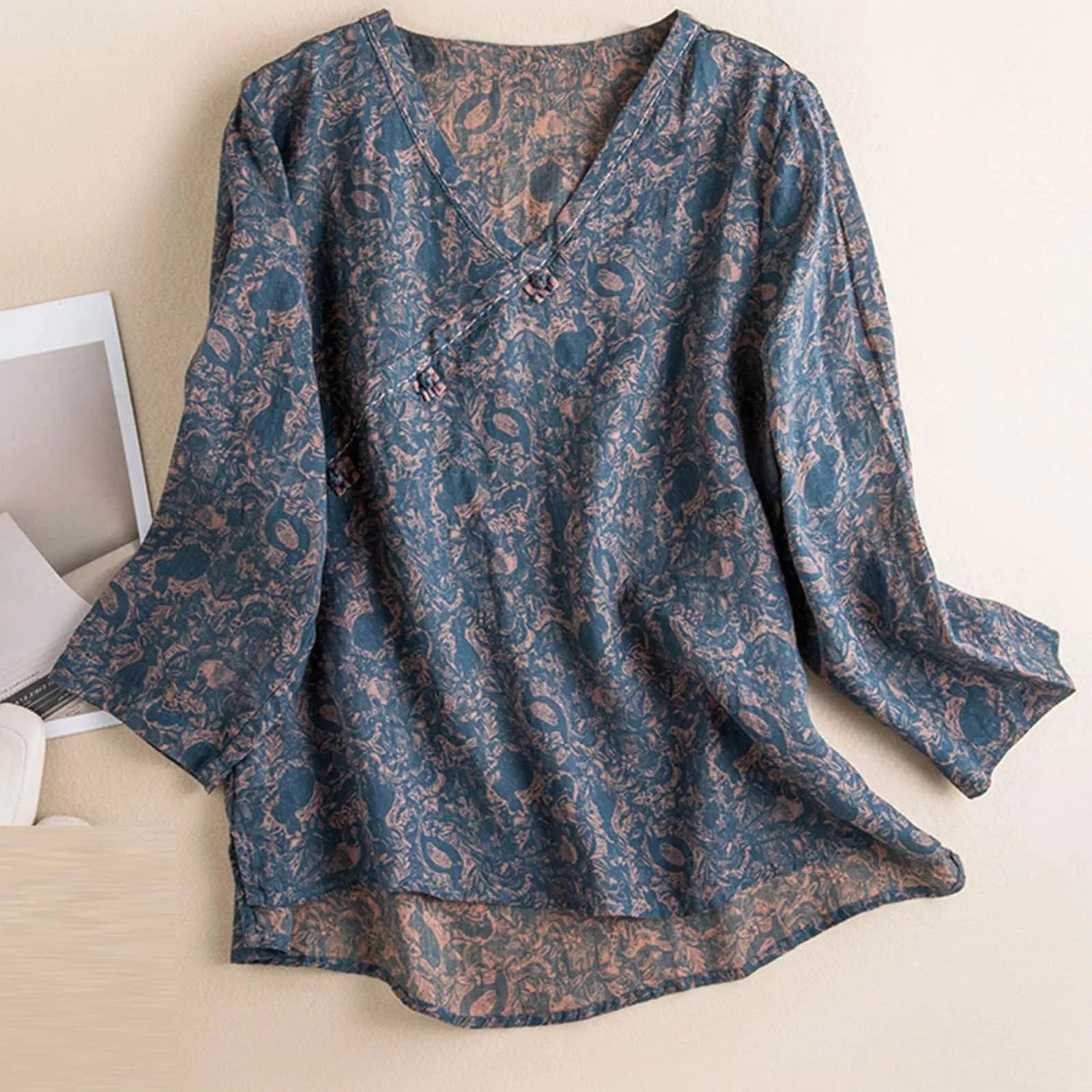 Linen Crosswrap Blouse for Women - Lightweight, Stylish Top for Casual or Dressy Occasions