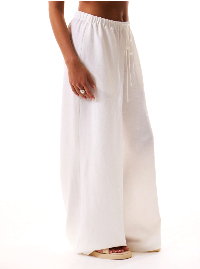 Linen Drawstring Trousers for Women - Comfortable Casual Pants for Everyday Wear - Lightweight Summer Style