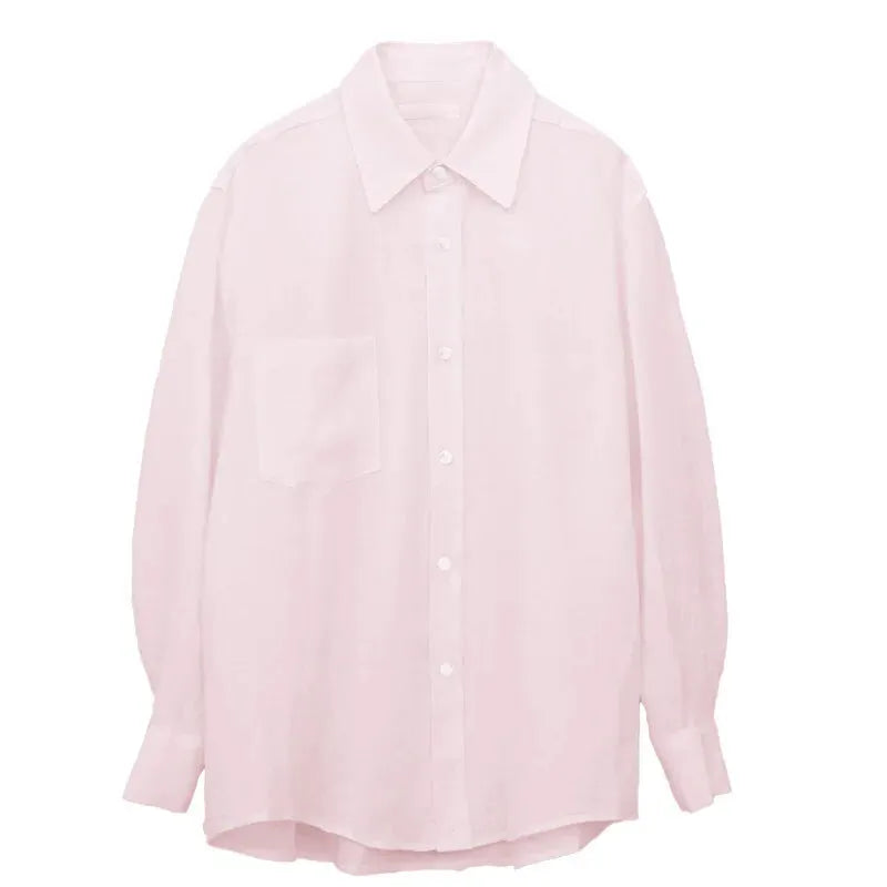 Linen Oversized Blouse for Women - Lightweight, Casual Top for Everyday Wear