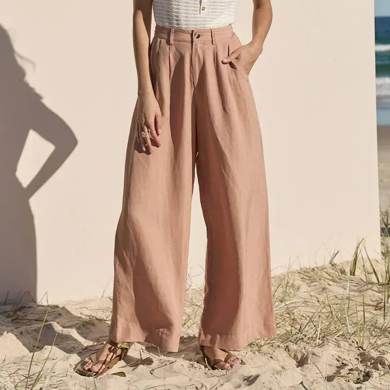 Linen Summer Trousers for Men | Lightweight Breathable Casual Pants | Perfect for Warm Weather Outings