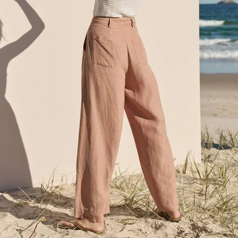 Linen Summer Trousers for Men | Lightweight Breathable Casual Pants | Perfect for Warm Weather Outings