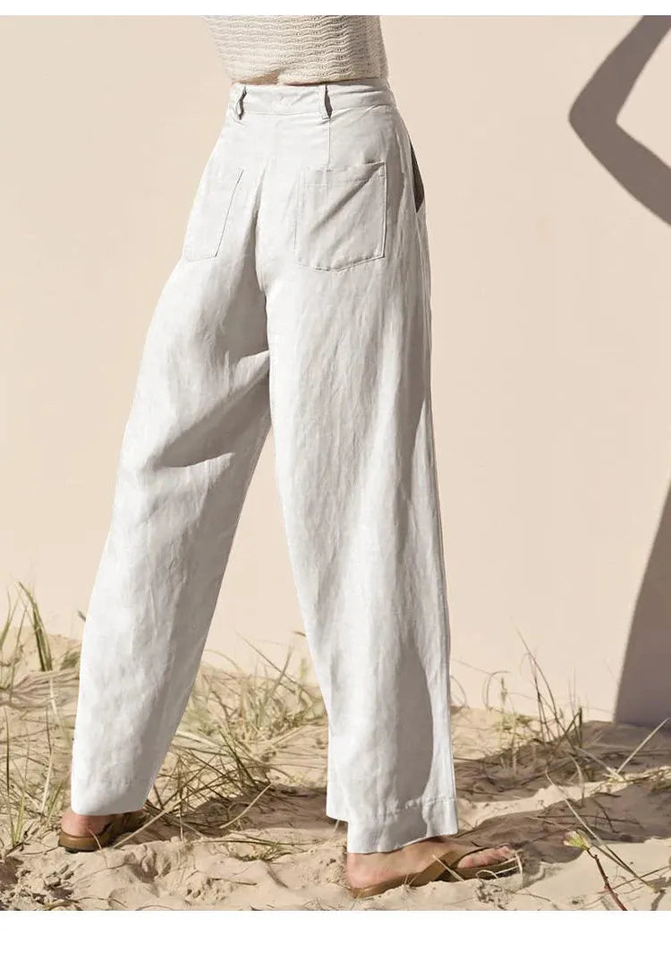 Linen Summer Trousers for Men | Lightweight Breathable Casual Pants | Perfect for Warm Weather Outings