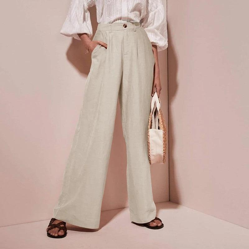 Linen Summer Trousers for Men | Lightweight Breathable Casual Pants | Perfect for Warm Weather Outings