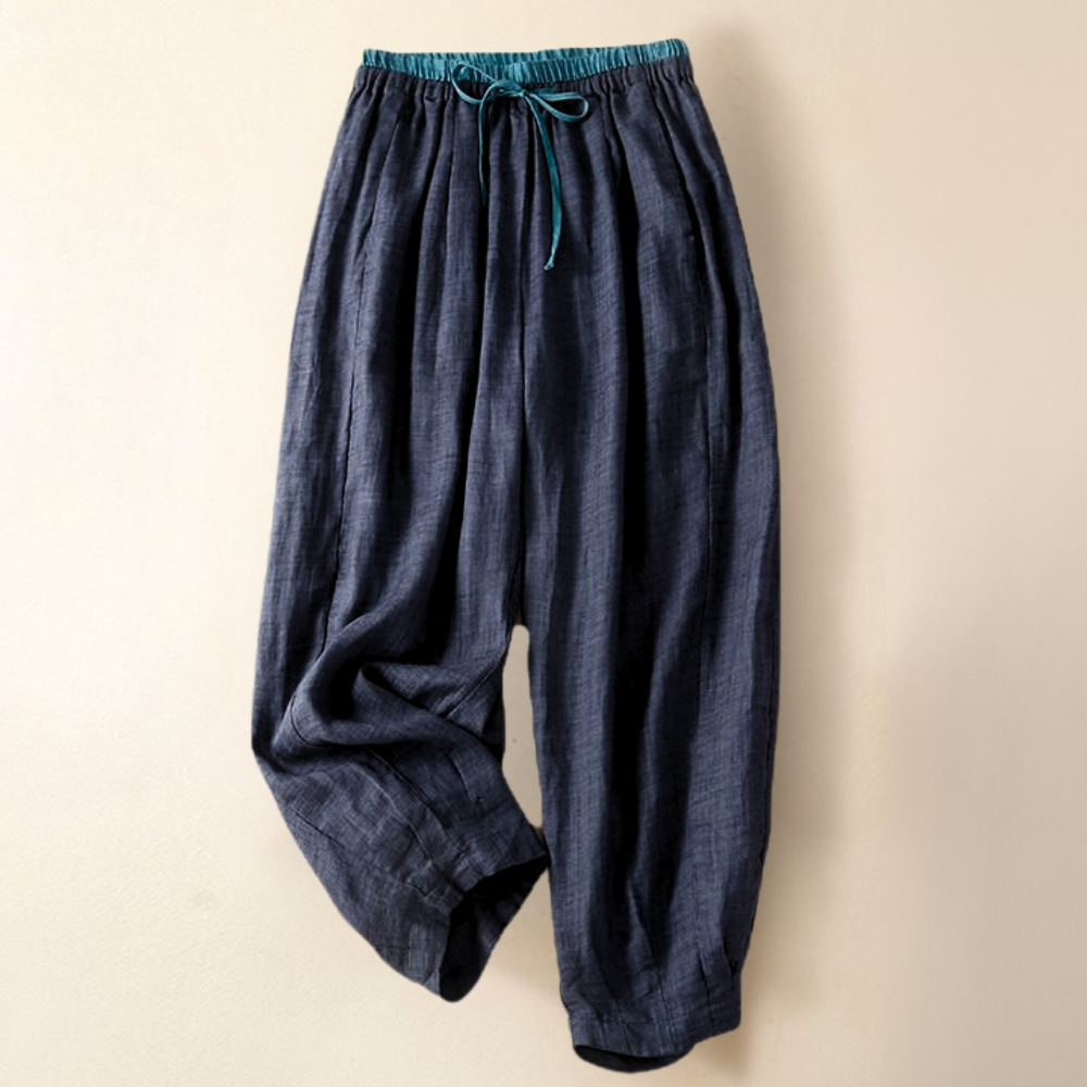 Linen Trousers for Women - Lightweight, Breathable Casual Pants for Summer Wear - Available in Multiple Sizes