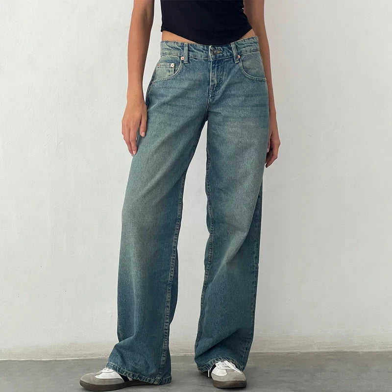 Low-Waist Denim Jeans for Women | Comfortable Cotton Fabric | Casual Everyday Wear | Available in Multiple Sizes