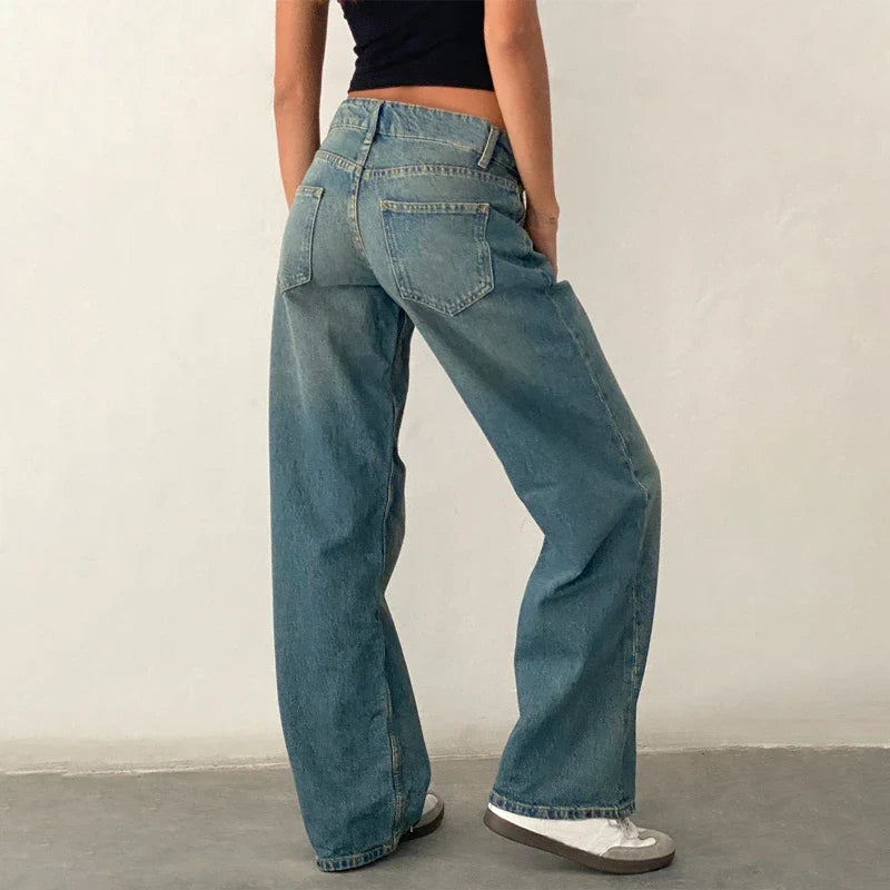 Low-Waist Denim Jeans for Women | Comfortable Cotton Fabric | Casual Everyday Wear | Available in Multiple Sizes