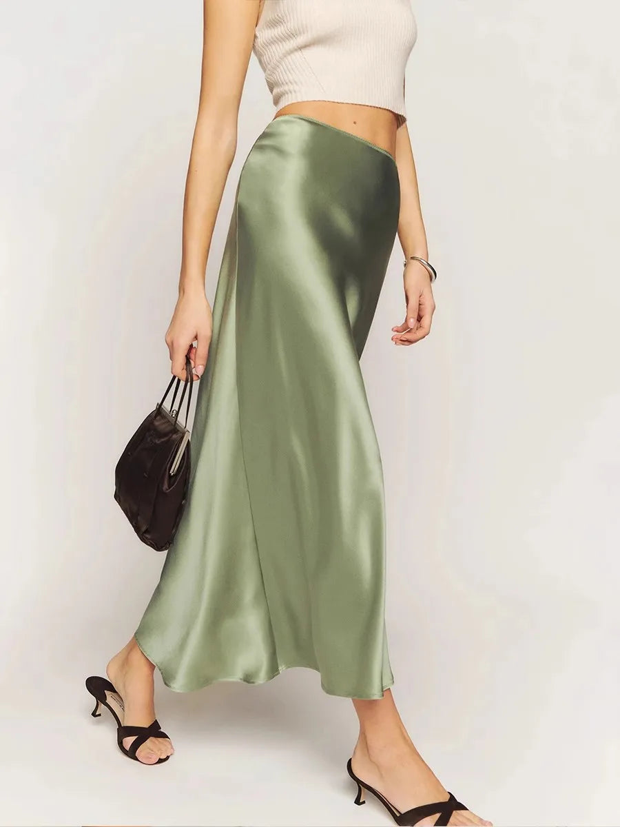 Luxe Midi Skirt in Sienna - Soft Fabric, Elegant Design for Casual or Dressy Occasions