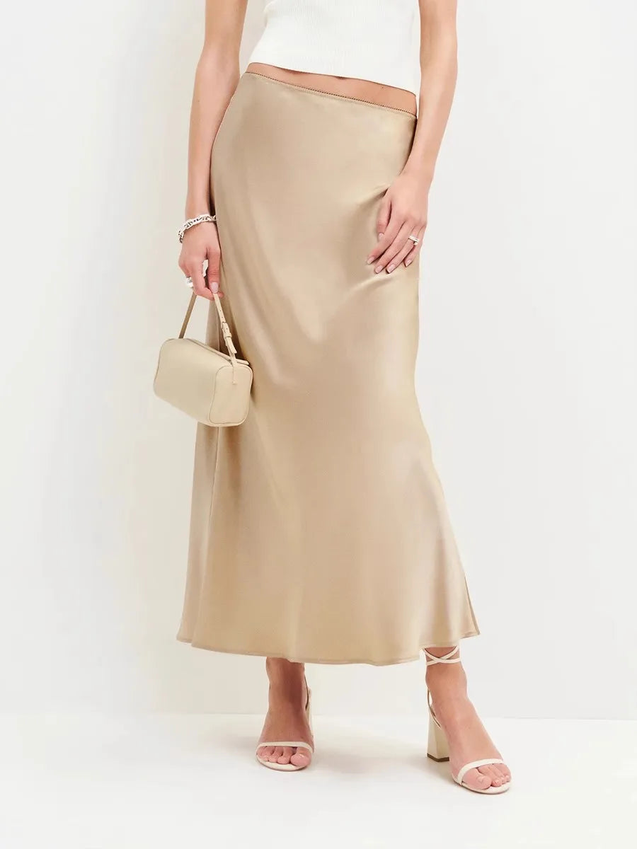 Luxe Midi Skirt in Sienna - Soft Fabric, Elegant Design for Casual or Dressy Occasions