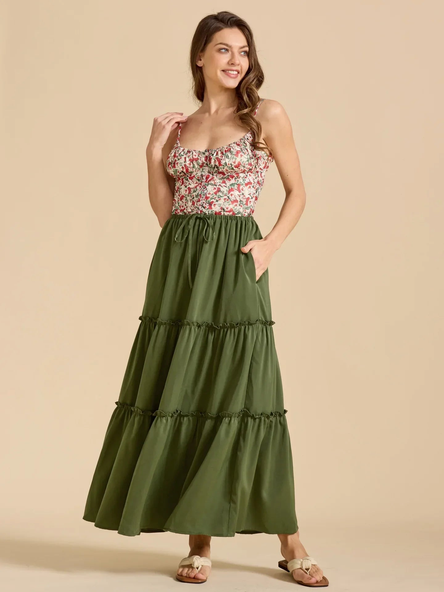 Meadow Floral Maxi Skirt - Lightweight Cotton, Bohemian Style, Perfect for Casual Wear and Summer Events