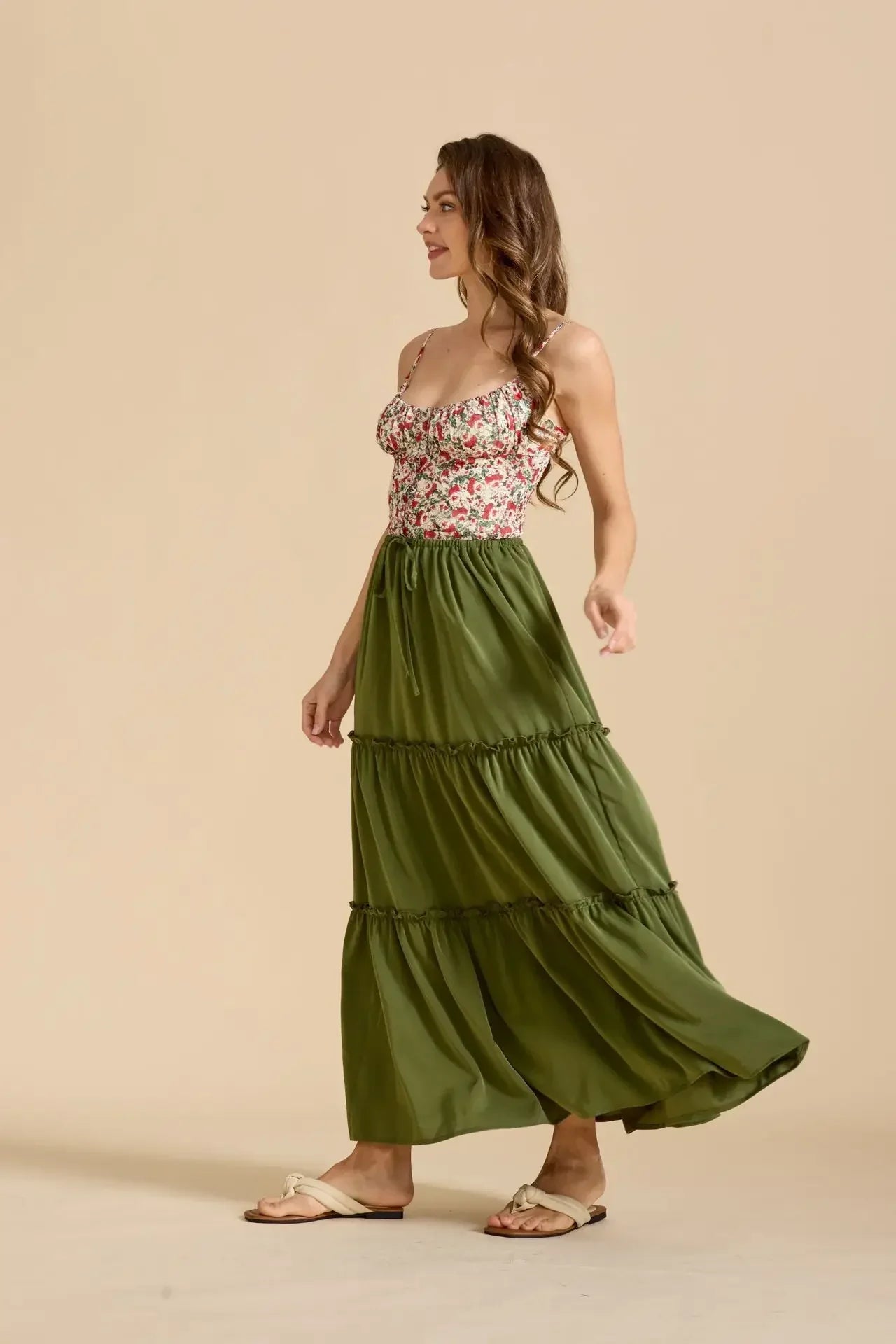 Meadow Floral Maxi Skirt - Lightweight Cotton, Bohemian Style, Perfect for Casual Wear and Summer Events