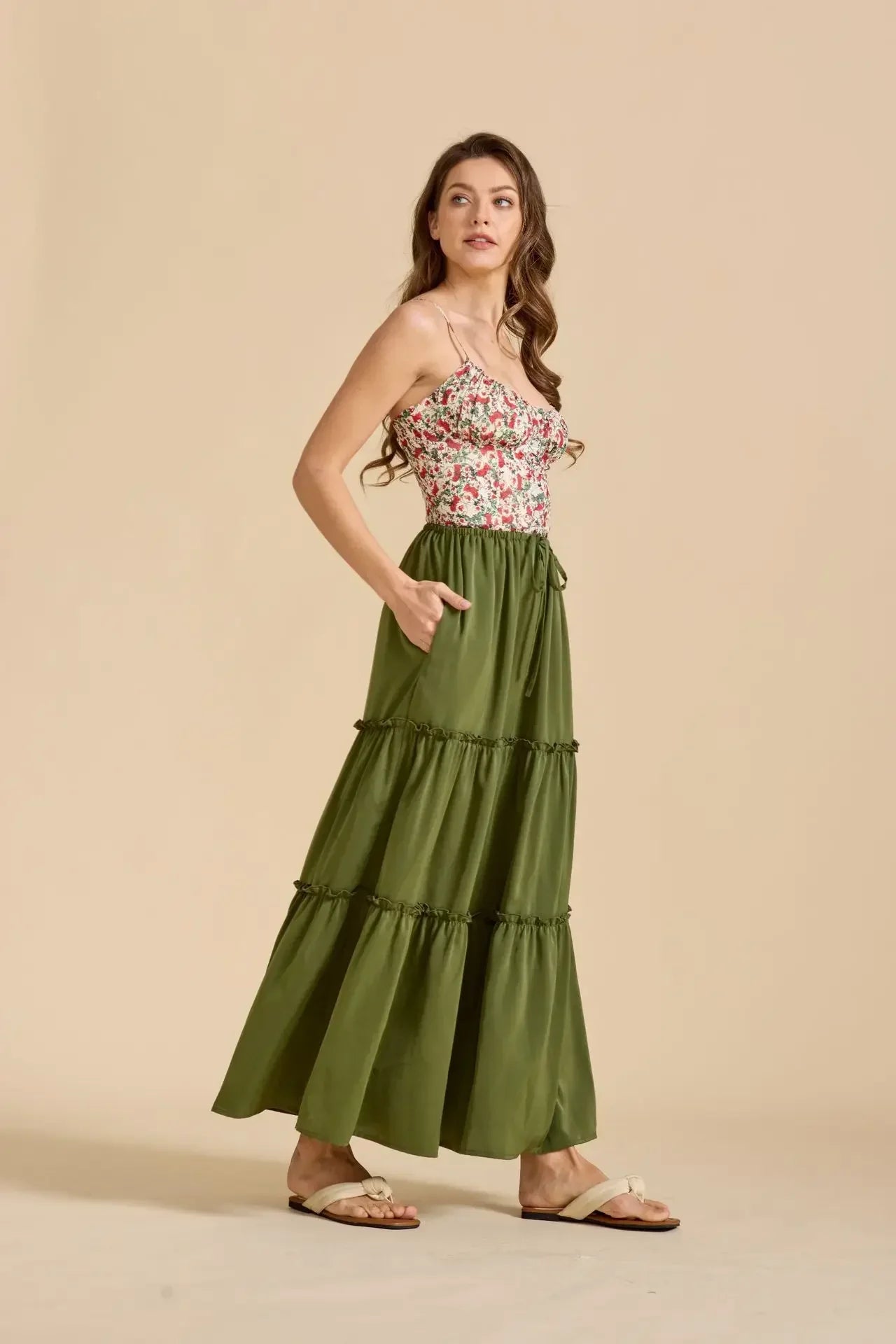Meadow Floral Maxi Skirt - Lightweight Cotton, Bohemian Style, Perfect for Casual Wear and Summer Events