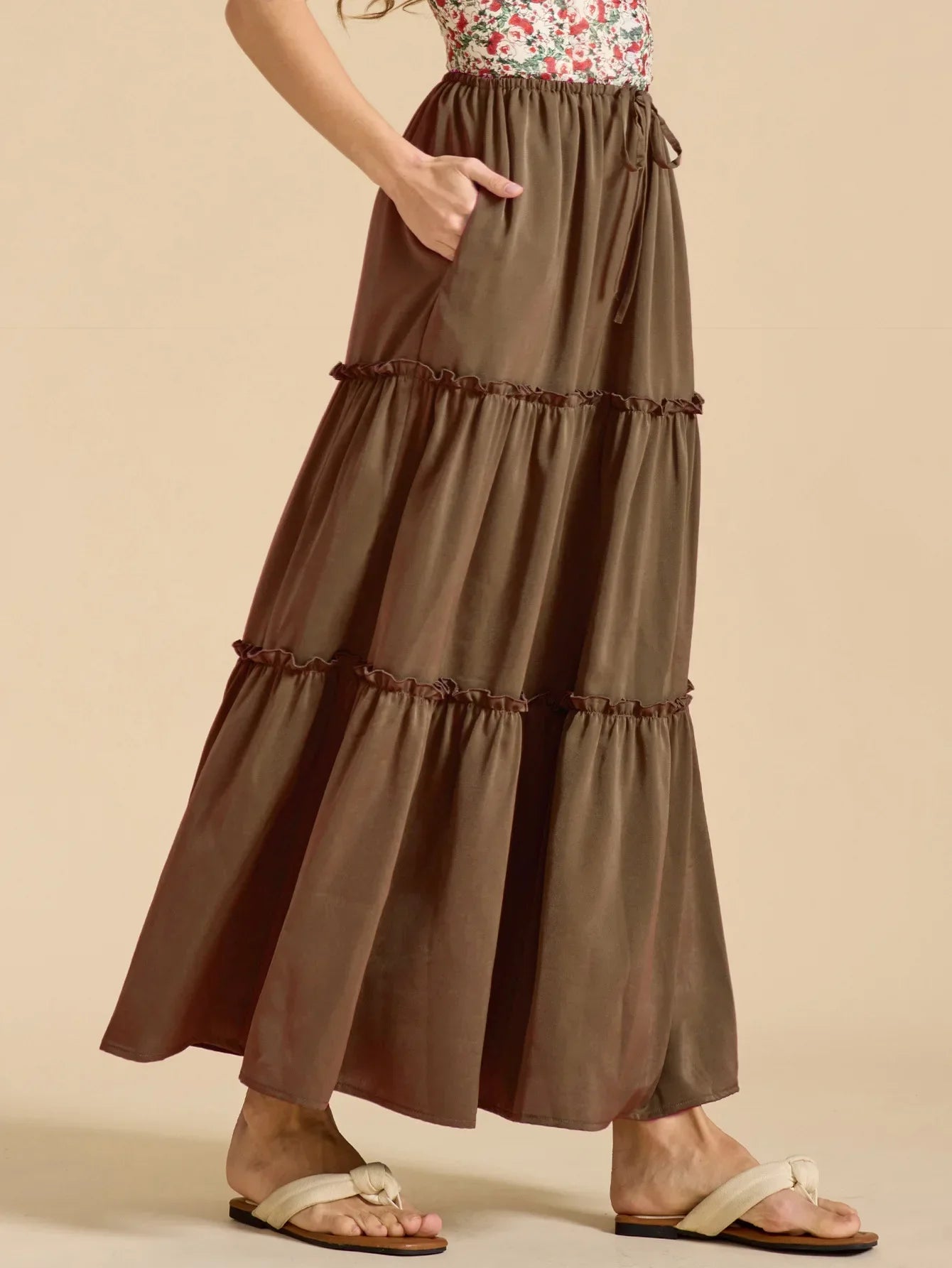 Meadow Floral Maxi Skirt - Lightweight Cotton, Bohemian Style, Perfect for Casual Wear and Summer Events