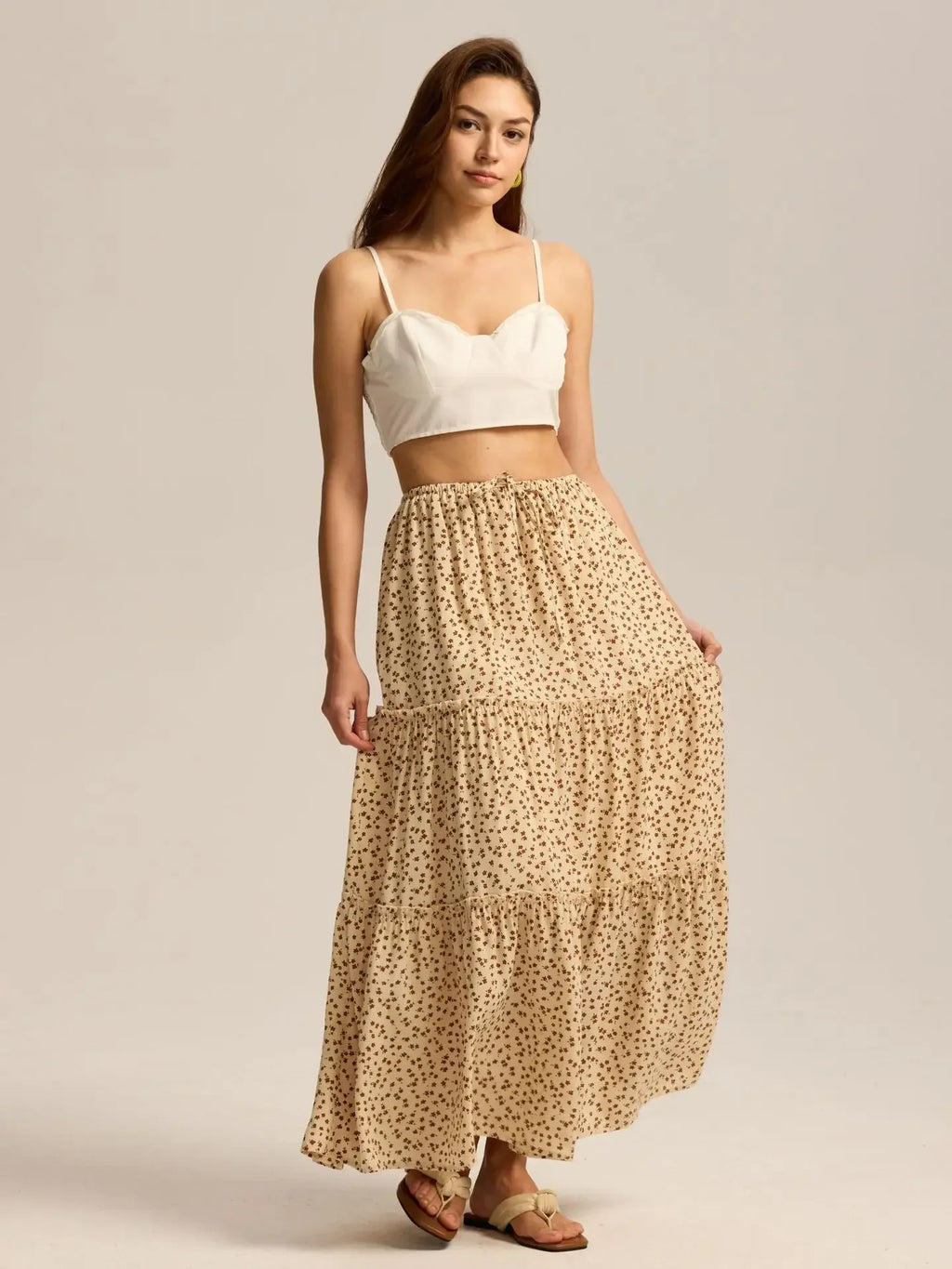 Meadow Floral Maxi Skirt - Lightweight Cotton, Bohemian Style, Perfect for Casual Wear and Summer Events