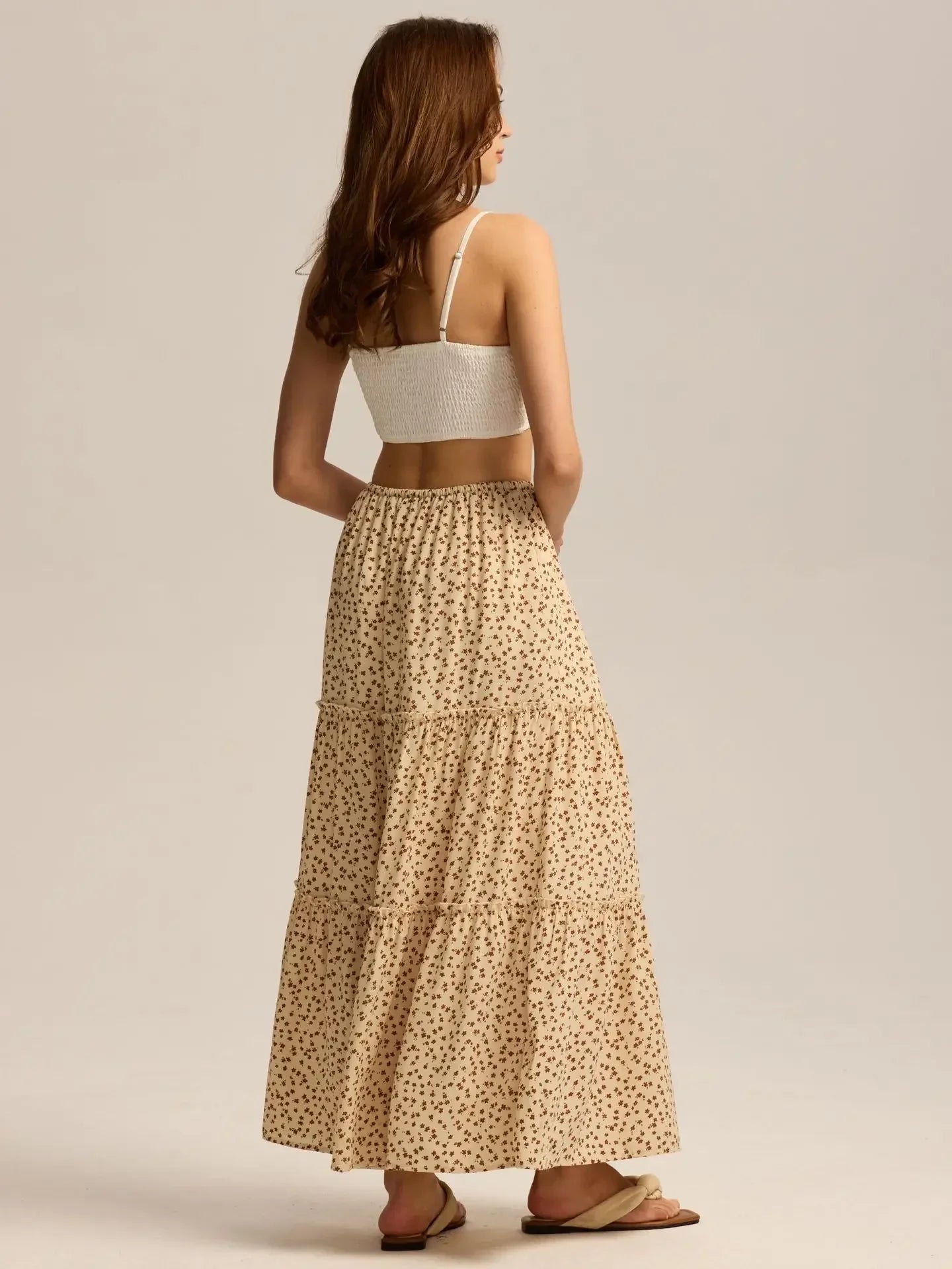 Meadow Floral Maxi Skirt - Lightweight Cotton, Bohemian Style, Perfect for Casual Wear and Summer Events