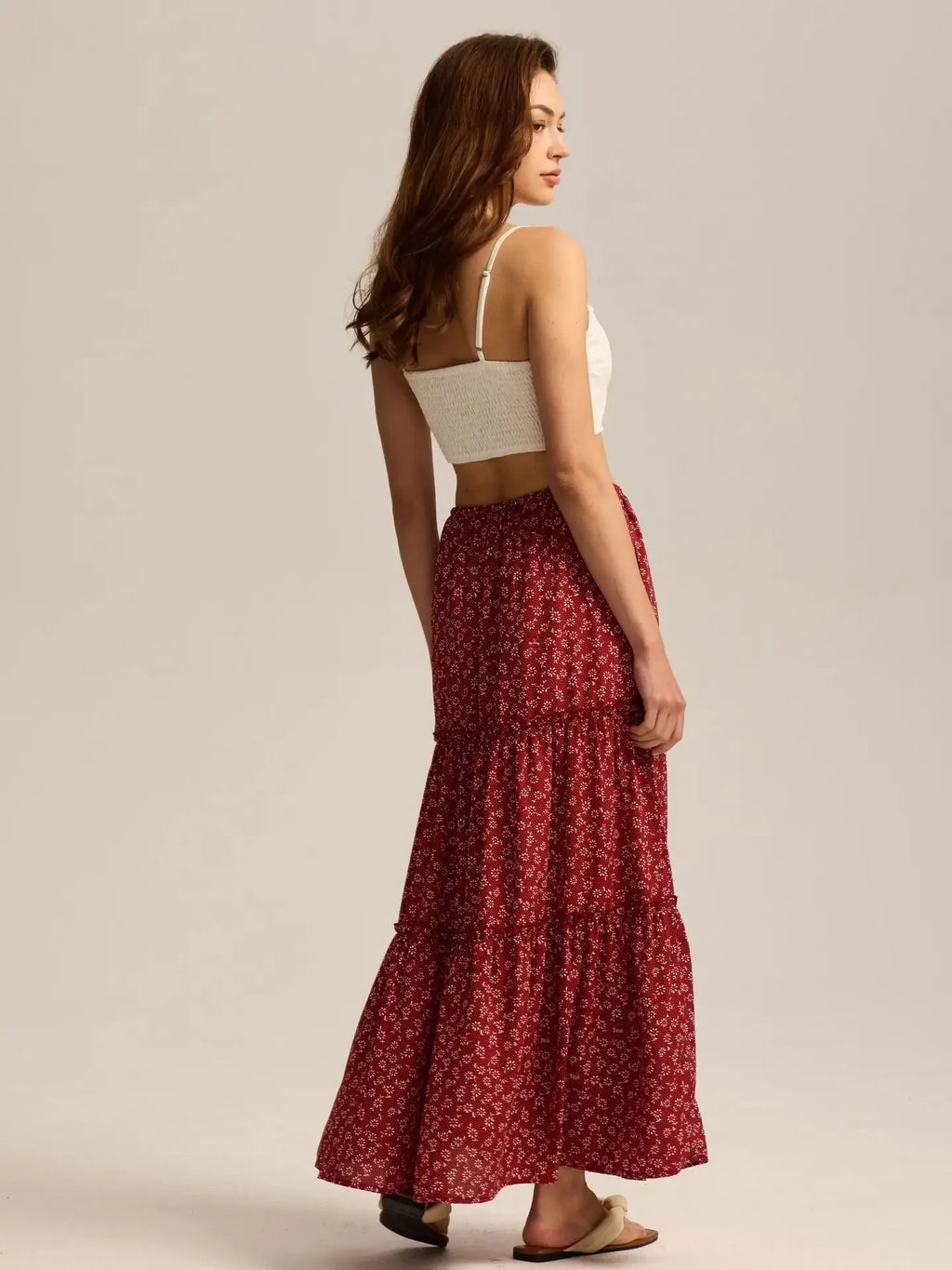 Meadow Floral Maxi Skirt - Lightweight Cotton, Bohemian Style, Perfect for Casual Wear and Summer Events