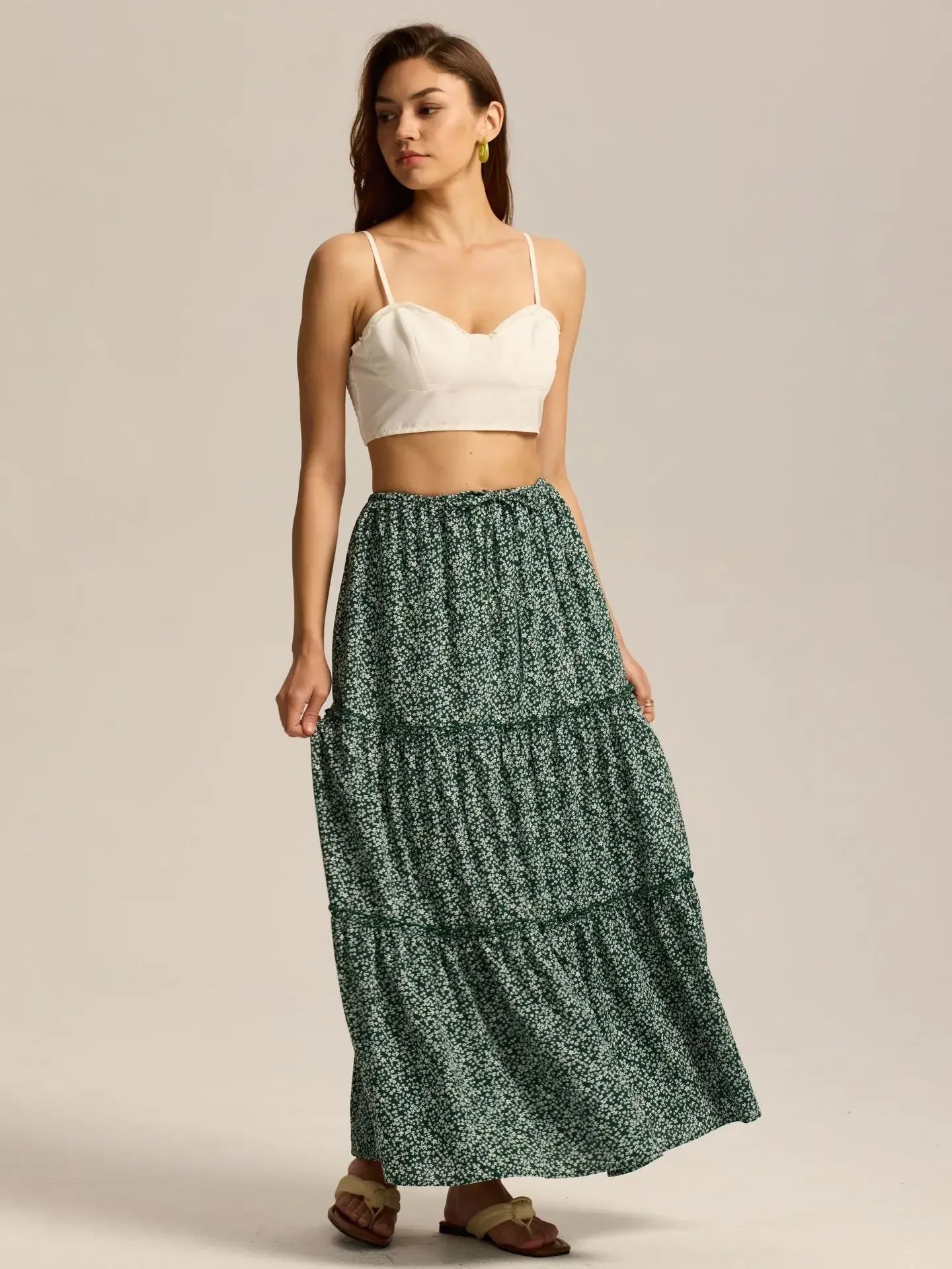 Meadow Floral Maxi Skirt - Lightweight Cotton, Bohemian Style, Perfect for Casual Wear and Summer Events