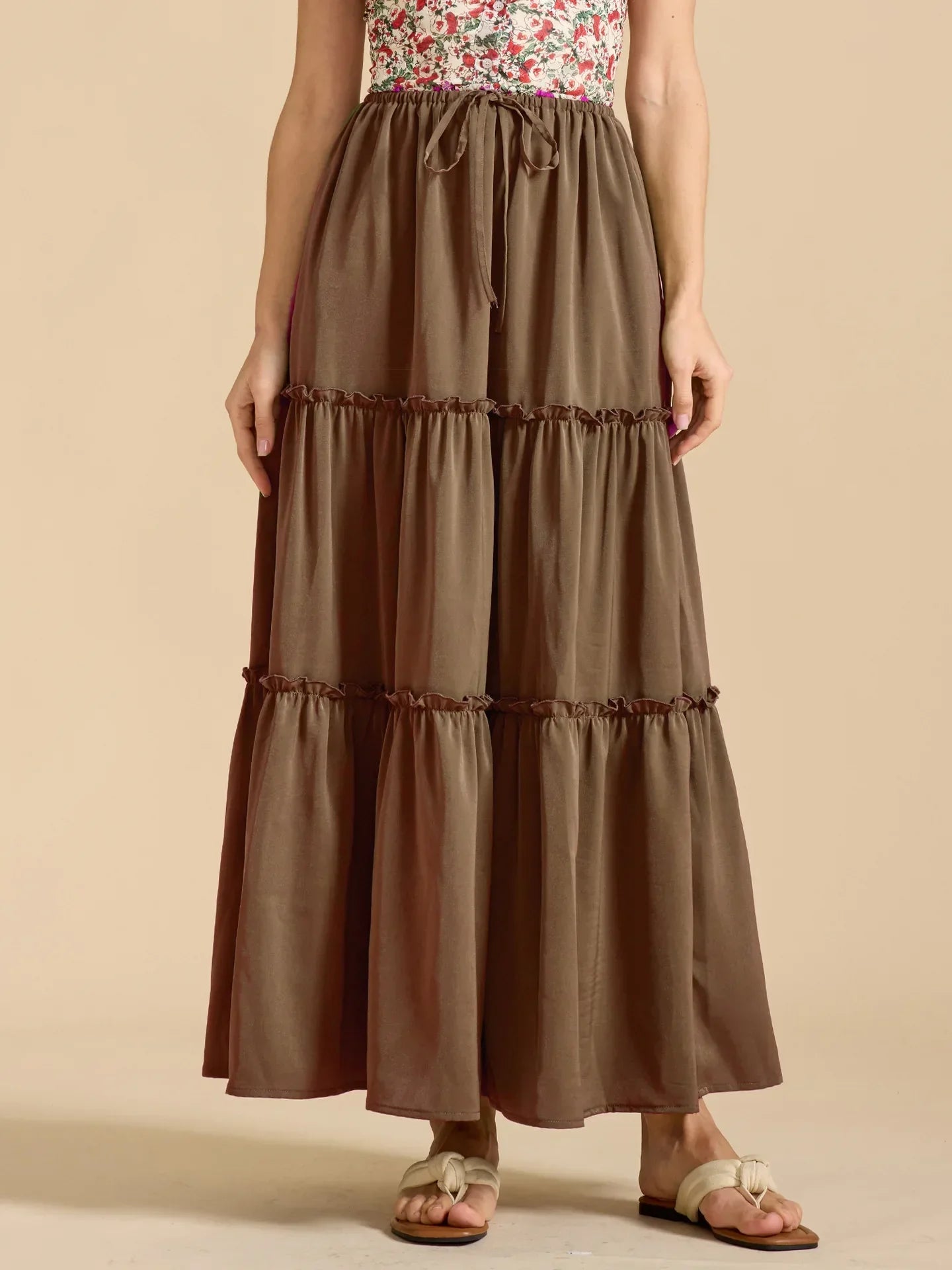 Meadow Floral Maxi Skirt - Lightweight Cotton, Bohemian Style, Perfect for Casual Wear and Summer Events