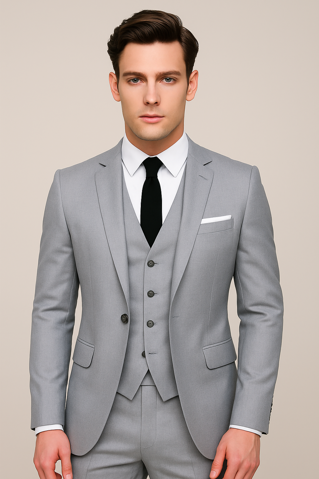 Men's 3-Piece Suit with Single Breasted Design