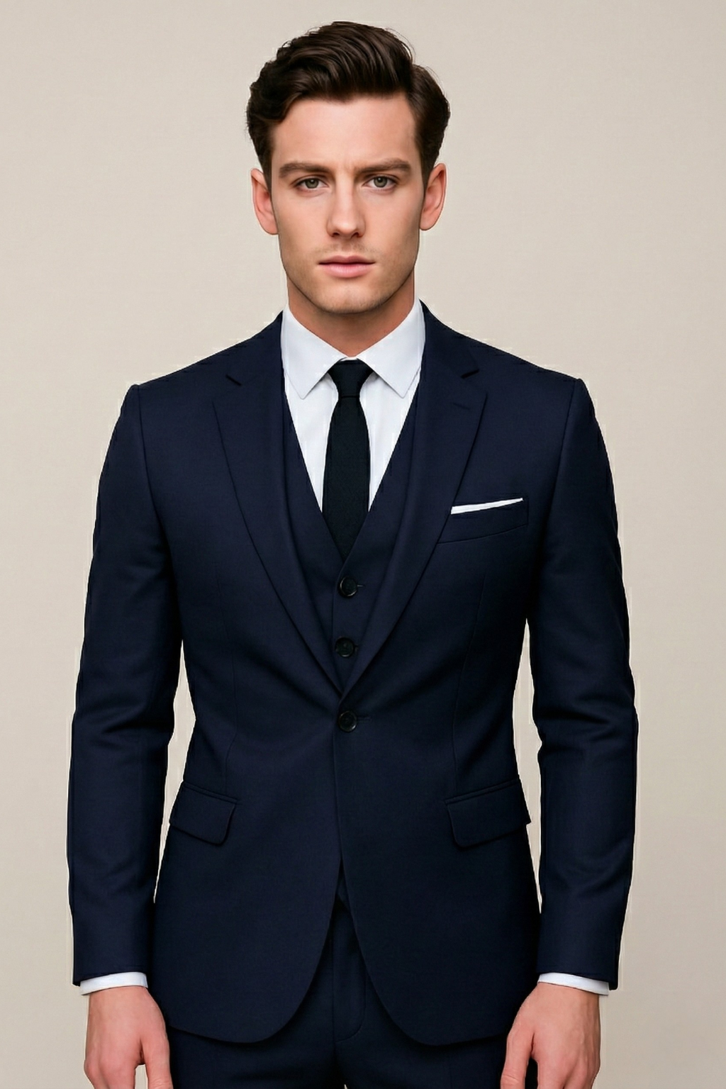 Men's 3-Piece Suit with Single Breasted Design