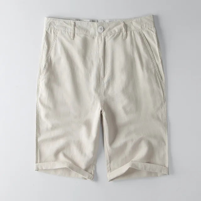 Men's Cotton Linen Beach Shorts - Lightweight Summer Casual Wear for Outdoor Activities