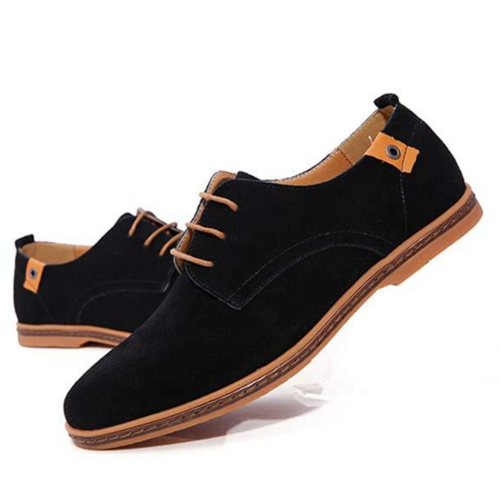 Men's Lace-Up Oxford Shoes with Stitching Detail for Formal and Casual Wear