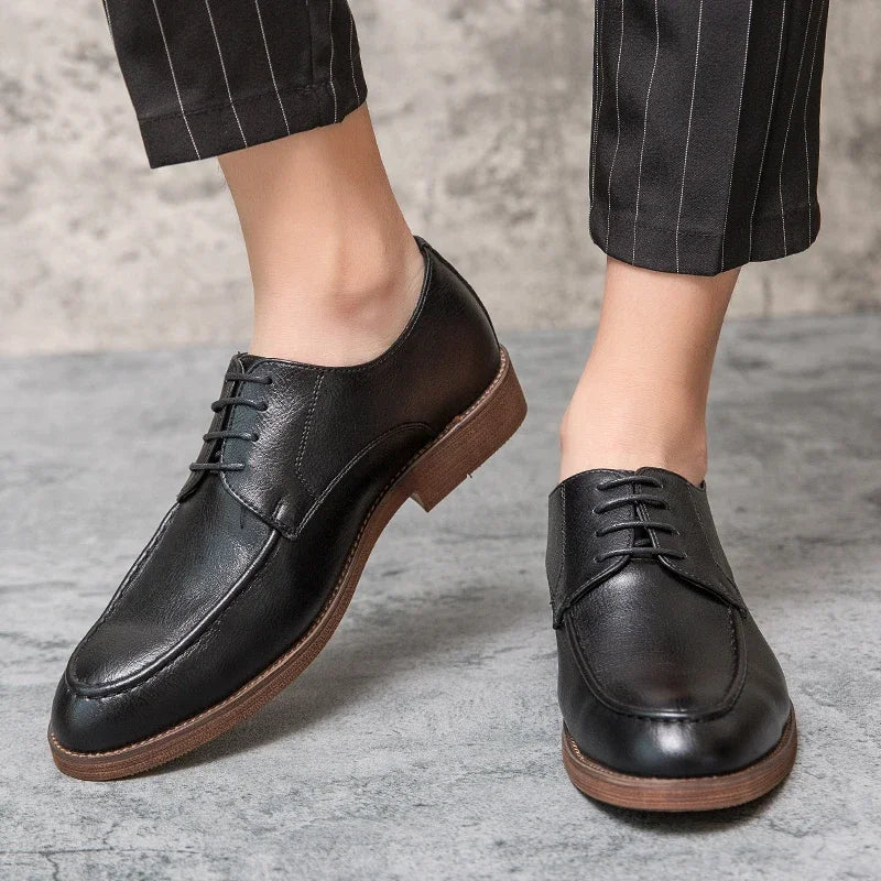 Men's Leather Oxford Shoes - Classic Design for Formal and Business Wear - Versatile Dress Footwear
