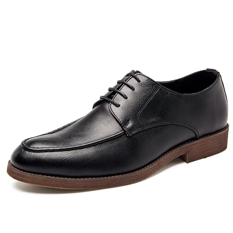 Men's Leather Oxford Shoes - Classic Design for Formal and Business Wear - Versatile Dress Footwear