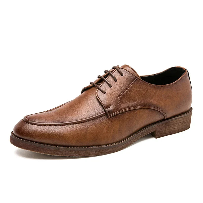 Men's Leather Oxford Shoes - Classic Design for Formal and Business Wear - Versatile Dress Footwear