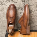 Men's Leather Oxford Shoes - Classic Design for Formal and Business Wear - Versatile Dress Footwear