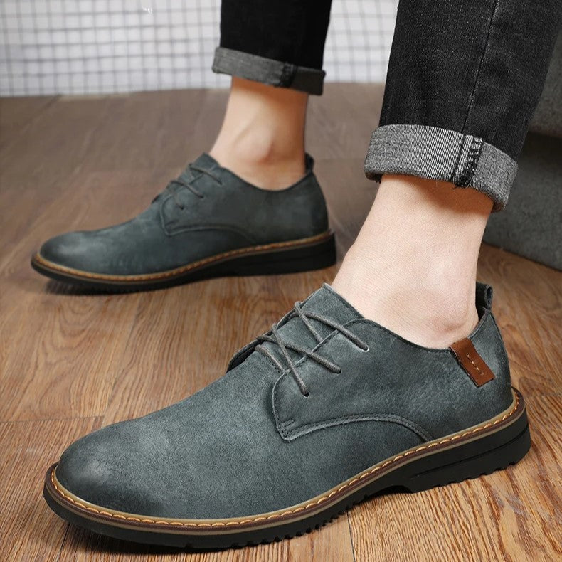 Men's Leather Oxford Shoes - Classic Dress Footwear for Formal and Business Occasions