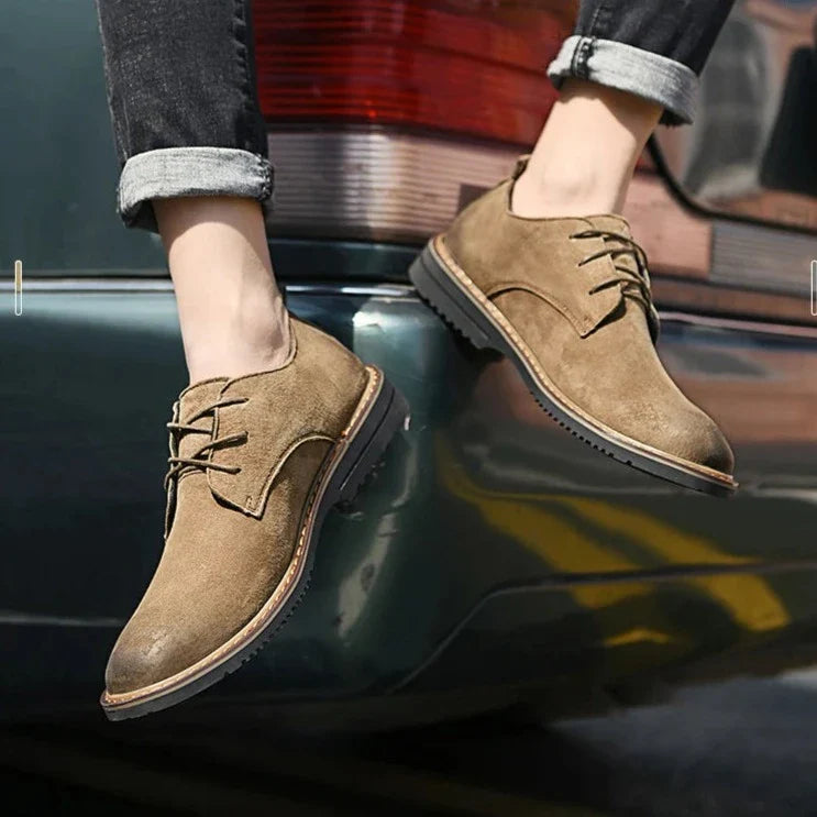 Men's Leather Oxford Shoes - Classic Dress Footwear for Formal and Business Occasions