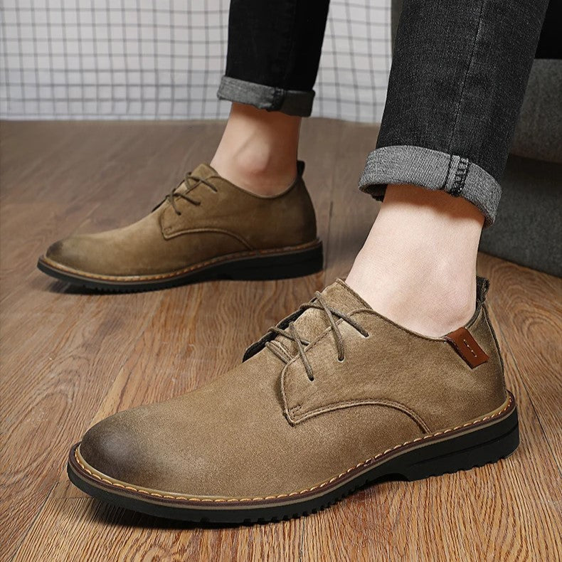 Men's Leather Oxford Shoes - Classic Dress Footwear for Formal and Business Occasions
