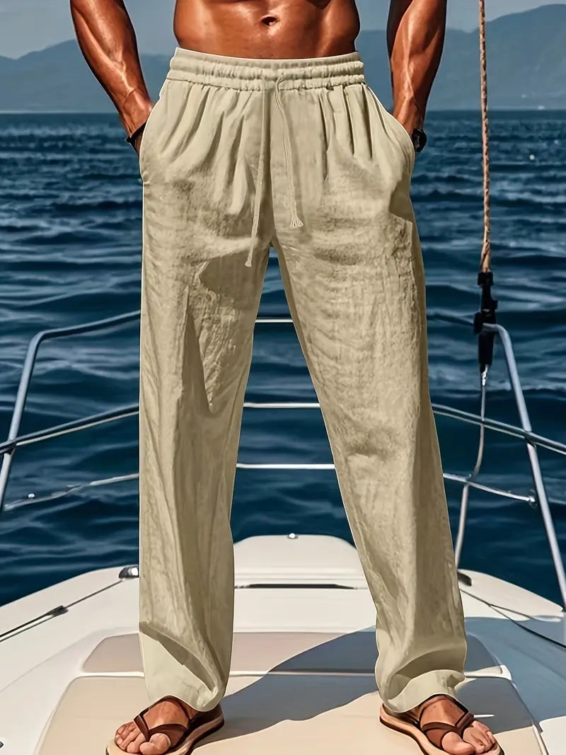 Men's Linen Trousers with Airy, Loose Fit
