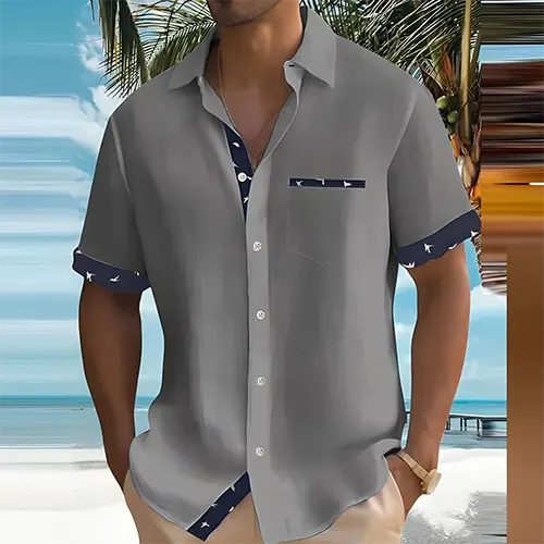 Men's Short Sleeve Summer Shirt with Breathable Fabric