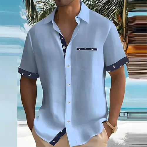 Men's Short Sleeve Summer Shirt with Breathable Fabric