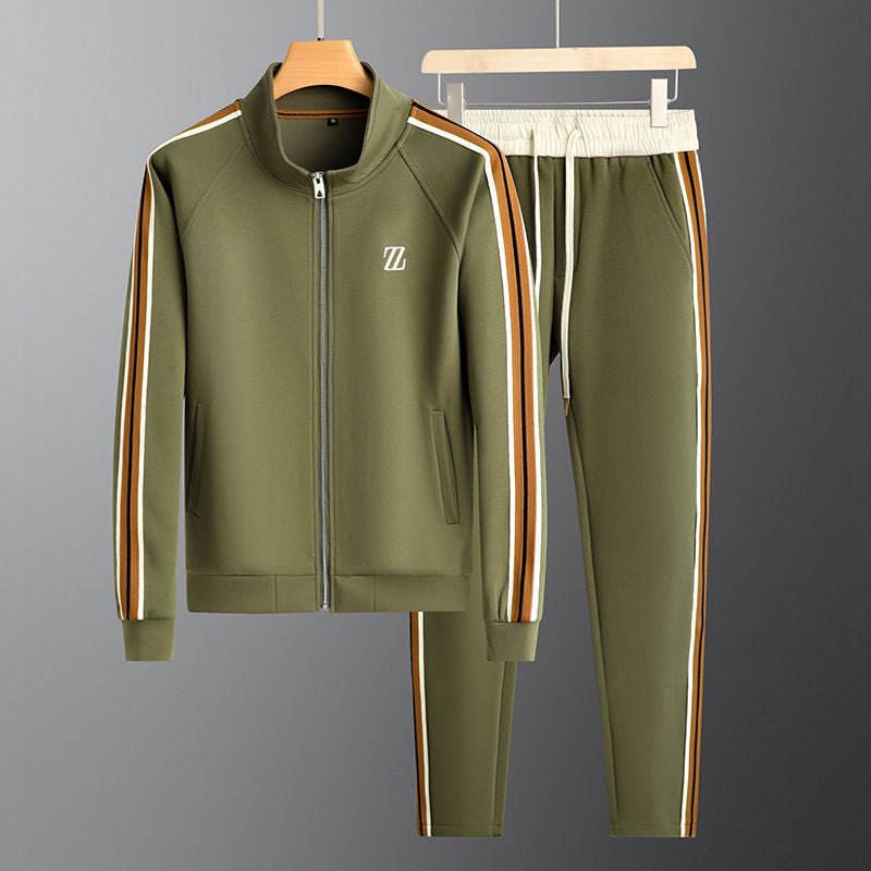 Men's Zip Jacket and Pants Tracksuit Set - Comfortable Athletic Wear for Gym and Casual Use - Lightweight Fabric