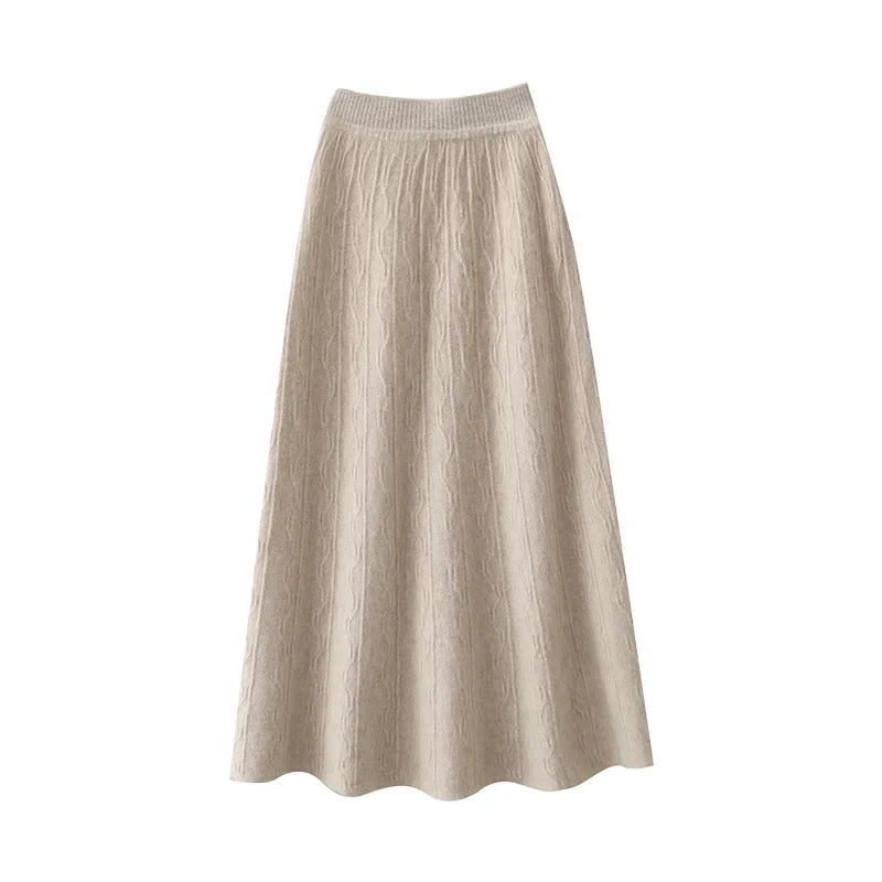 Merino Wool Knit Skirt for Women - Comfortable Casual Style - Versatile Everyday Wear - Available in Multiple Sizes