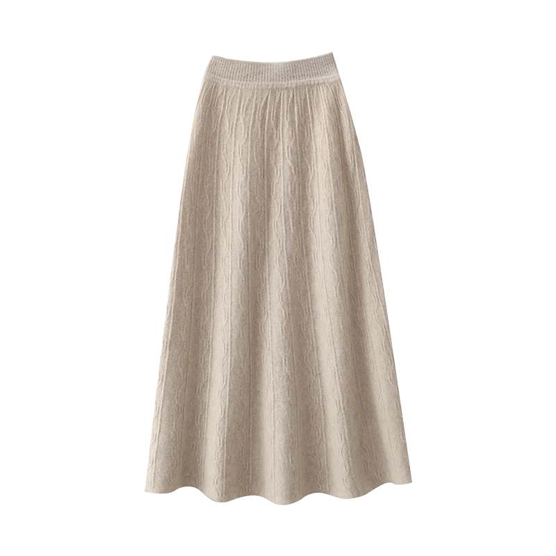 Merino Wool Knit Skirt for Women - Comfortable Casual Style - Versatile Everyday Wear - Available in Multiple Sizes