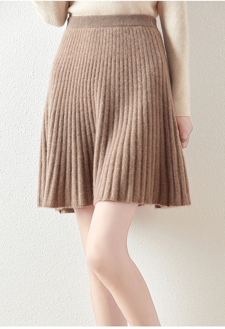 Merino Wool Skirt - A-Line Design for Everyday Wear - Comfortable and Stylish